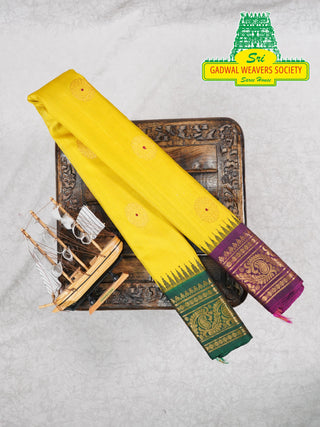 GADWAL PURE SILK HANDLOOM SAREE WITH GANGA JAMUNA BORDER