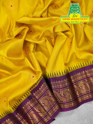 GADWAL PURE SILK HANDLOOM SAREE WITH GANGA JAMUNA BORDER