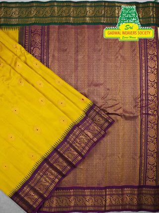 GADWAL PURE SILK HANDLOOM SAREE WITH GANGA JAMUNA BORDER