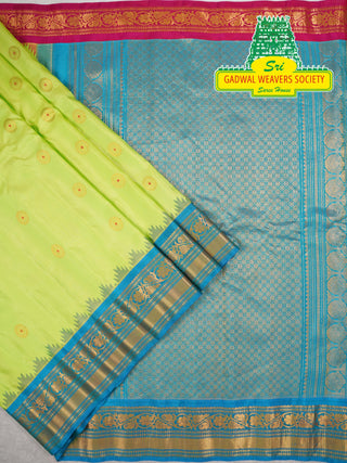 GADWAL PURE SILK HANDLOOM SAREE WITH GANGA JAMUNA BORDER