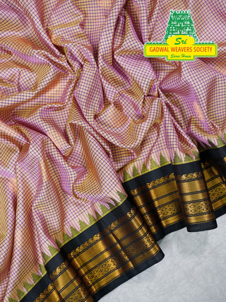 GADWAL PURE SILK HANDLOOM SAREE WITH GANGA JAMUNA BORDER