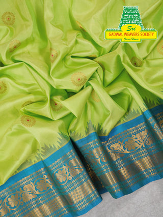 GADWAL PURE SILK HANDLOOM SAREE WITH GANGA JAMUNA BORDER