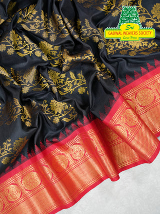 GADWAL PURE SILK HANDLOOM SAREE WITH GANGA JAMUNA BORDER