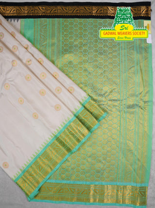 GADWAL PURE SILK HANDLOOM SAREE WITH GANGA JAMUNA BORDER