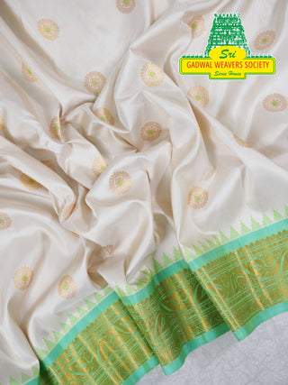 GADWAL PURE SILK HANDLOOM SAREE WITH GANGA JAMUNA BORDER