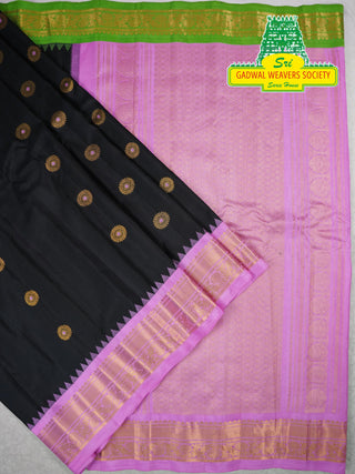 GADWAL PURE SILK HANDLOOM SAREE WITH GANGA JAMUNA BORDER