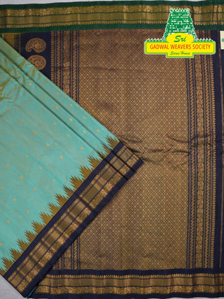 GADWAL PURE SILK HANDLOOM SAREE WITH GANGA JAMUNA BORDER