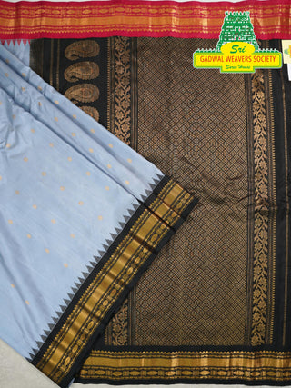 GADWAL PURE SILK HANDLOOM SAREE WITH GANGA JAMUNA BORDER