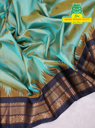 GADWAL PURE SILK HANDLOOM SAREE WITH GANGA JAMUNA BORDER