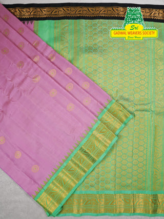 GADWAL PURE SILK HANDLOOM SAREE WITH GANGA JAMUNA BORDER