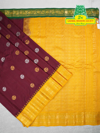 GADWAL PURE SILK HANDLOOM SAREE WITH GANGA JAMUNA BORDER