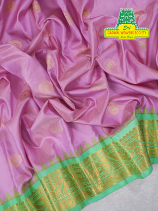 GADWAL PURE SILK HANDLOOM SAREE WITH GANGA JAMUNA BORDER