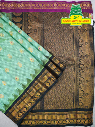 GADWAL PURE SILK HANDLOOM SAREE WITH GANGA JAMUNA BORDER