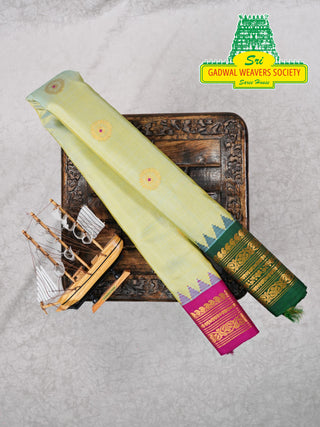 GADWAL PURE SILK HANDLOOM SAREE WITH GANGA JAMUNA BORDER