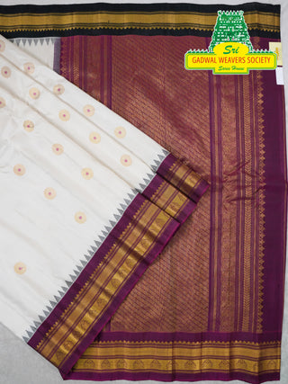 GADWAL PURE SILK HANDLOOM SAREE WITH GANGA JAMUNA BORDER