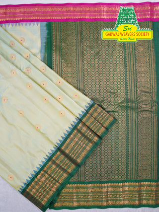 GADWAL PURE SILK HANDLOOM SAREE WITH GANGA JAMUNA BORDER