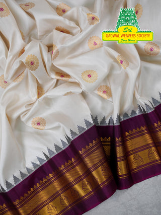 GADWAL PURE SILK HANDLOOM SAREE WITH GANGA JAMUNA BORDER