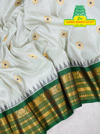 GADWAL PURE SILK HANDLOOM SAREE WITH GANGA JAMUNA BORDER