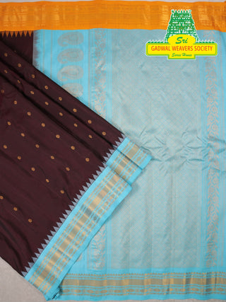 GADWAL PURE SILK HANDLOOM SAREE WITH GANGA JAMUNA BORDER