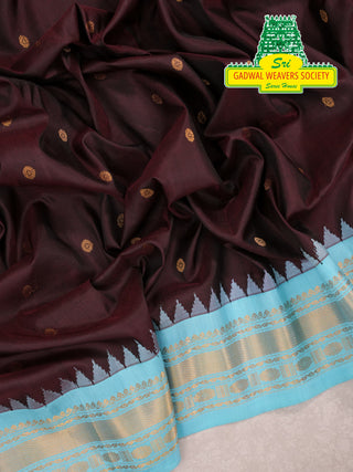 GADWAL PURE SILK HANDLOOM SAREE WITH GANGA JAMUNA BORDER