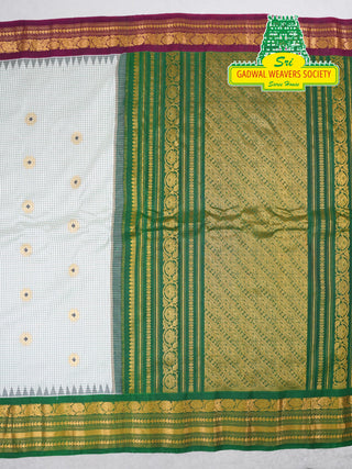 GADWAL PURE SILK HANDLOOM SAREE WITH GANGA JAMUNA BORDER