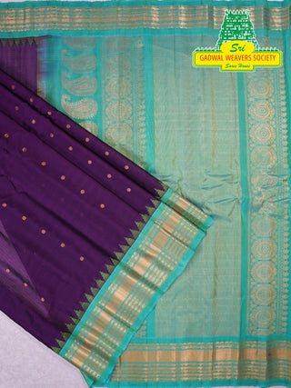 GADWAL PURE COTTON SILK (SICO) SAREES WITH KUTTU BORDER