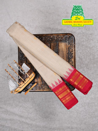 GADWAL PURE COTTON SILK (SICO) SAREES WITH KUTTU BORDER