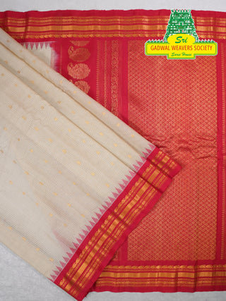 GADWAL PURE COTTON SILK (SICO) SAREES WITH KUTTU BORDER