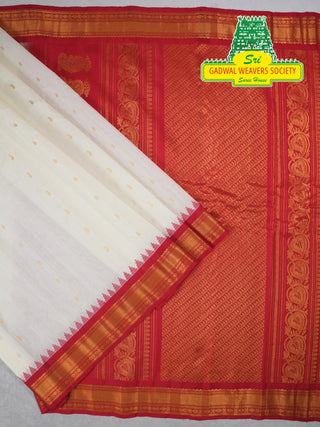 GADWAL PURE COTTON SILK (SICO) SAREES WITH KUTTU BORDER