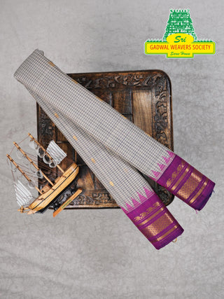 GADWAL PURE COTTON SILK (SICO) SAREES WITH KUTTU BORDER