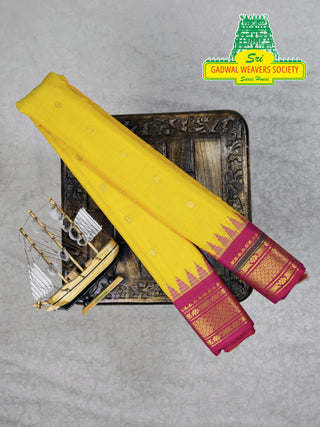 GADWAL PURE COTTON SILK (SICO) SAREES WITH KUTTU BORDER