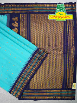 GADWAL PURE COTTON SILK (SICO) SAREES WITH KUTTU BORDER