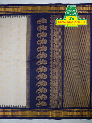 GADWAL PURE COTTON SILK (SICO) SAREES WITH KUTTU BORDER