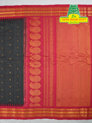 GADWAL PURE COTTON SILK (SICO) SAREES WITH KUTTU BORDER