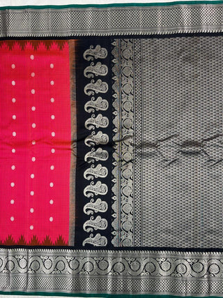 GADWAL PURE SILK HANDLOOM SAREE WITH KUTTU BORDER