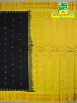 GADWAL PURE SILK HANDLOOM SAREE WITH KUTTU TEMPLE BORDER