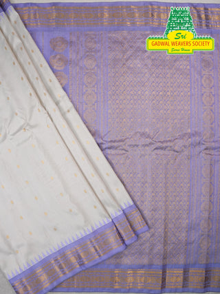 GADWAL PURE SILK HANDLOOM SAREE WITH KUTTU TEMPLE BORDER