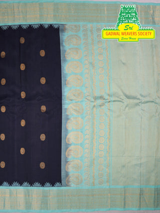 GADWAL PURE SILK HANDLOOM SAREE WITH KUTTU TEMPLE BORDER