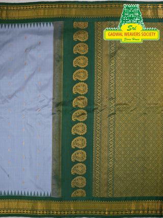 GADWAL PURE SILK HANDLOOM SAREE WITH KUTTU TEMPLE BORDER