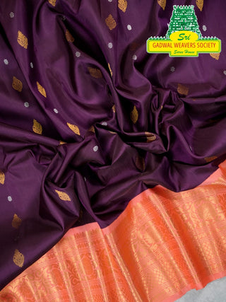 GADWAL PURE SILK HANDLOOM SAREE WITH KUTTU BORDER