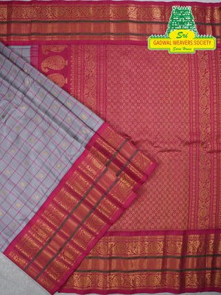 GADWAL PURE SILK HANDLOOM SAREE WITH KUTTU BORDER