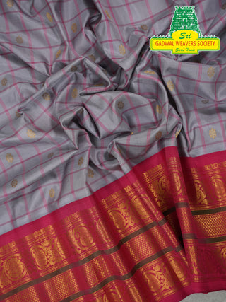 GADWAL PURE SILK HANDLOOM SAREE WITH KUTTU BORDER