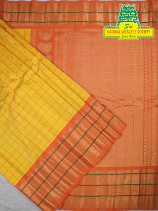 GADWAL PURE SILK HANDLOOM SAREE WITH KUTTU BORDER