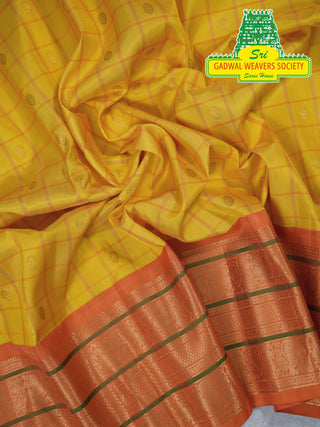 GADWAL PURE SILK HANDLOOM SAREE WITH KUTTU BORDER