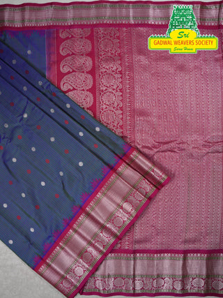 GADWAL PURE SILK HANDLOOM SAREE WITH KUTTU BORDER