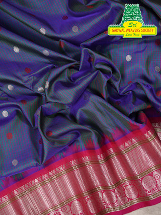 GADWAL PURE SILK HANDLOOM SAREE WITH KUTTU BORDER