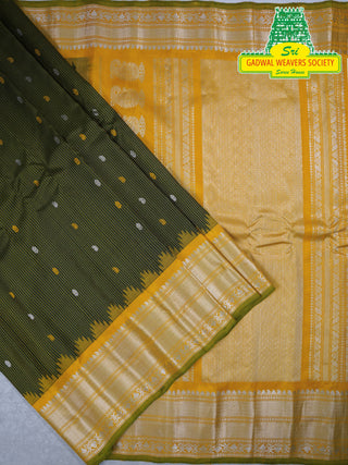 GADWAL PURE SILK HANDLOOM SAREE WITH KUTTU BORDER