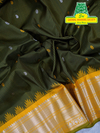 GADWAL PURE SILK HANDLOOM SAREE WITH KUTTU BORDER