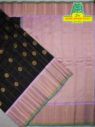 GADWAL PURE SILK HANDLOOM SAREE WITH KUTTU BORDER