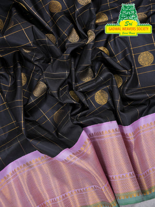 GADWAL PURE SILK HANDLOOM SAREE WITH KUTTU BORDER